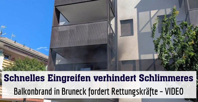 Balkonbrand in Bruneck fordert Rettungskräfte – VIDEO