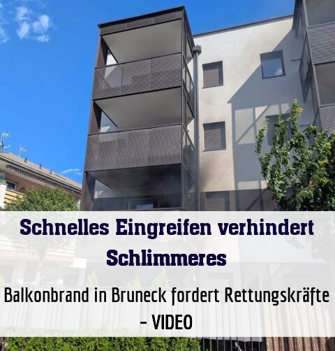 Balkonbrand in Bruneck fordert Rettungskräfte – VIDEO