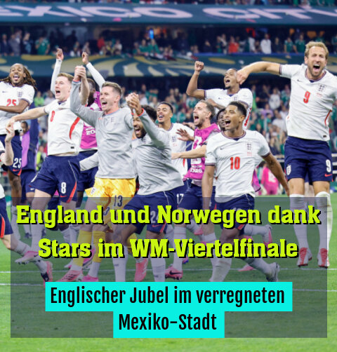 Englischer Jubel im verregneten Mexiko-Stadt