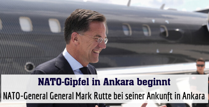 NATO-General General Mark Rutte bei seiner Ankunft in Ankara