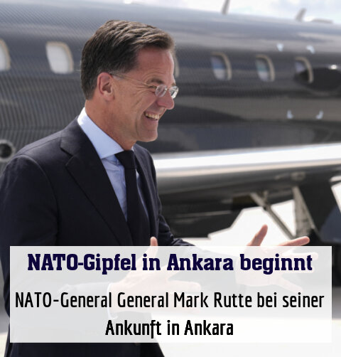 NATO-General General Mark Rutte bei seiner Ankunft in Ankara