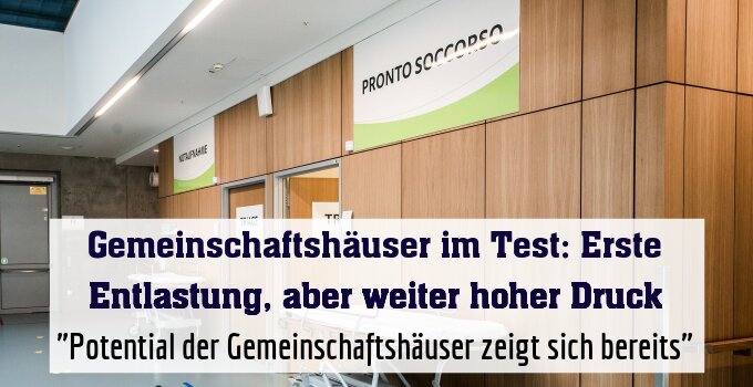 "Potential der Gemeinschaftshäuser zeigt sich bereits"