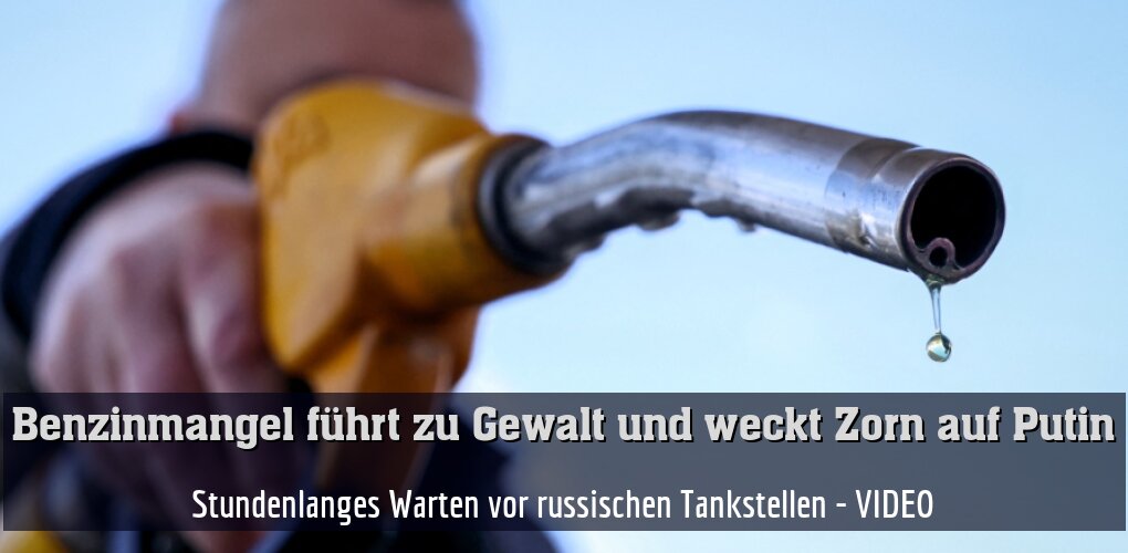 Stundenlanges Warten vor russischen Tankstellen - VIDEO