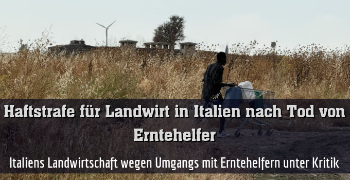 Italiens Landwirtschaft wegen Umgangs mit Erntehelfern unter Kritik