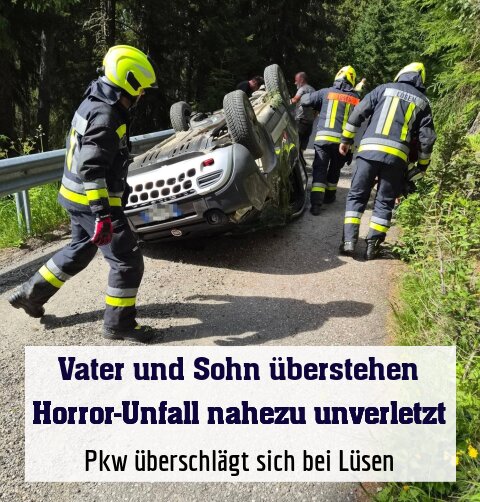 Pkw überschlägt sich bei Lüsen