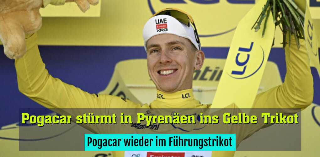Pogacar wieder im Führungstrikot