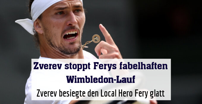 Zverev besiegte den Local Hero Fery glatt