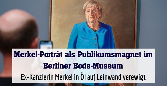 Ex-Kanzlerin Merkel in Öl auf Leinwand verewigt