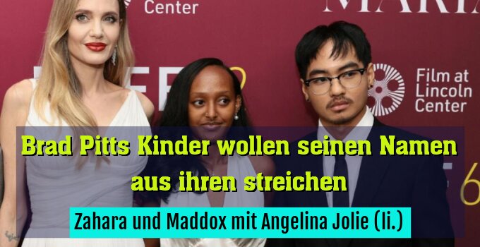Zahara und Maddox mit Angelina Jolie (li.)