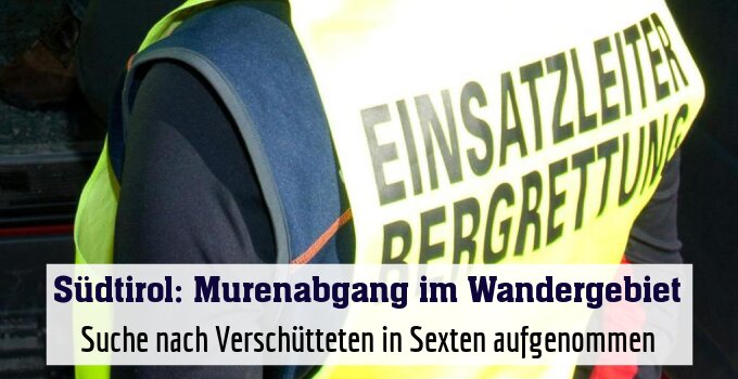 Suche nach Verschütteten in Sexten aufgenommen