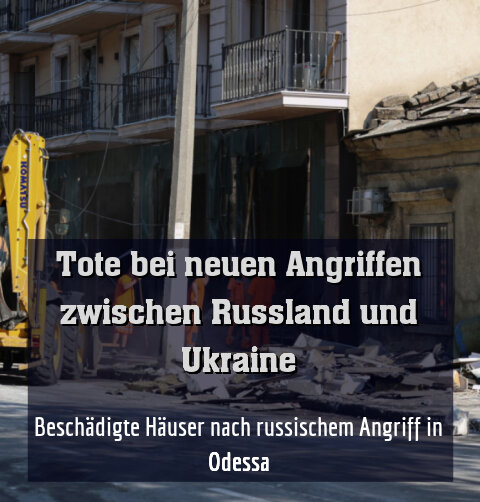 Beschädigte Häuser nach russischem Angriff in Odessa