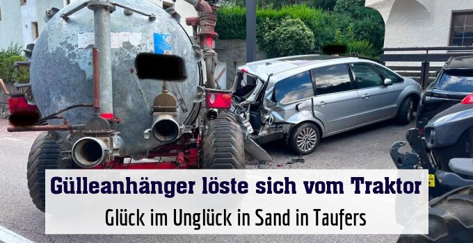 Glück im Unglück bei einem außergewöhnlichen Einsatz in Sand in Taufers