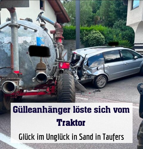 Glück im Unglück bei einem außergewöhnlichen Einsatz in Sand in Taufers