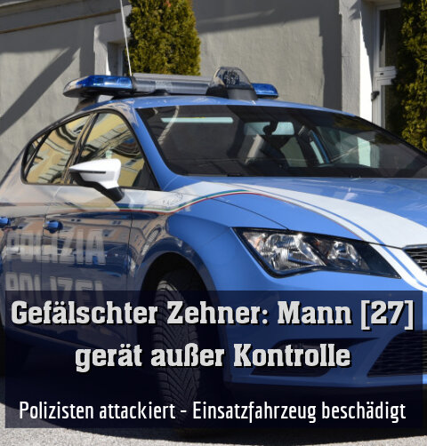 Polizisten attackiert - Einsatzfahrzeug beschädigt