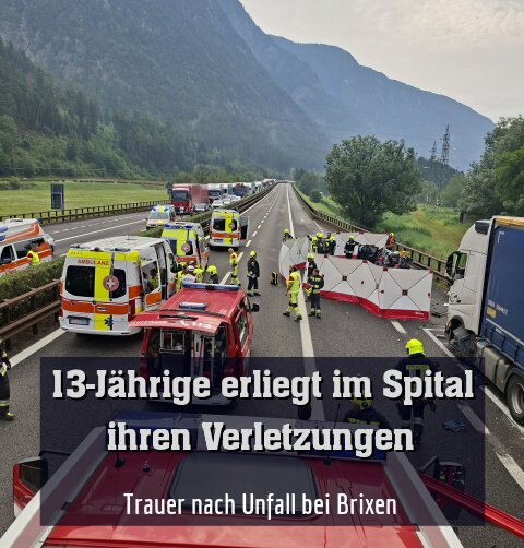 Trauer nach Unfall bei Brixen