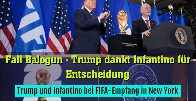 Trump und Infantino bei FIFA-Empfang in New York