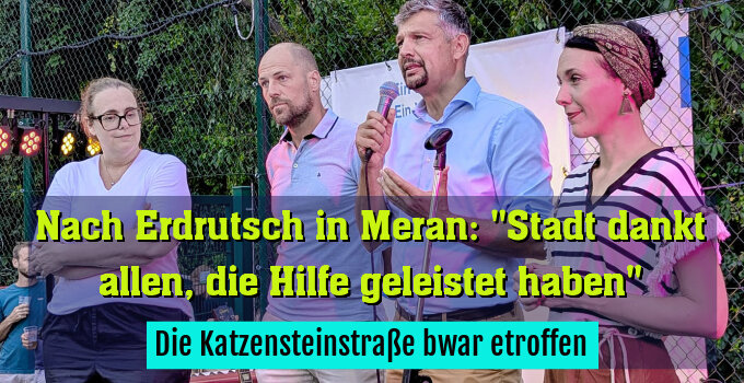 Die Katzensteinstraße bwar etroffen