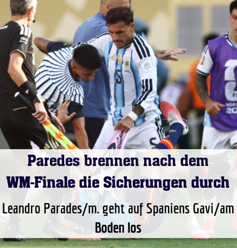 Leandro Parades/m. geht auf Spaniens Gavi/am Boden los
