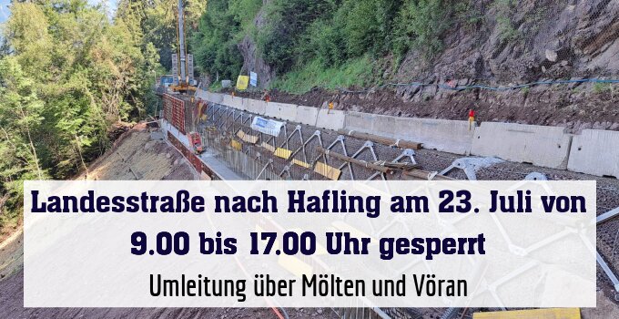 Umleitung über Mölten und Vöran