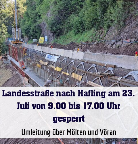 Umleitung über Mölten und Vöran