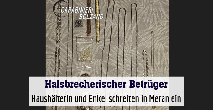 Haushälterin und Enkel schreiten in Meran ein
