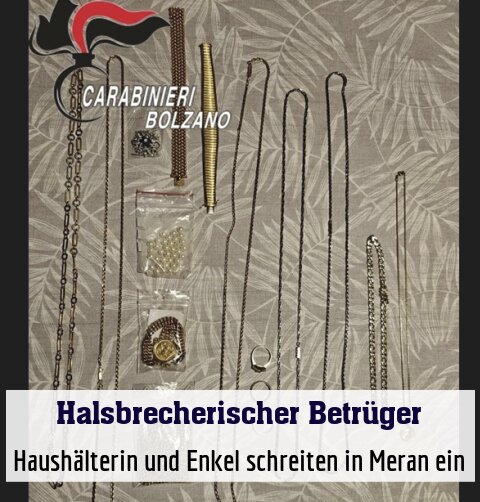 Haushälterin und Enkel schreiten in Meran ein