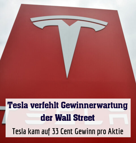 Tesla kam auf 33 Cent Gewinn pro Aktie