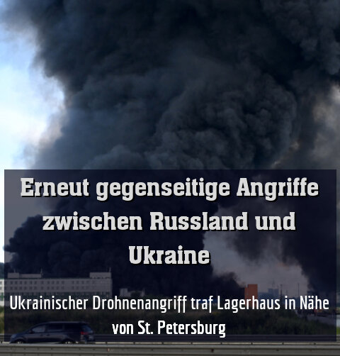 Dunkle Rauchwolken nach ukrainischem Angriff auf Online-Versandhändler
