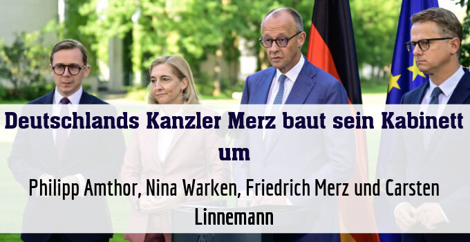 Philipp Amthor, Nina Warken, Friedrich Merz und Carsten Linnemann