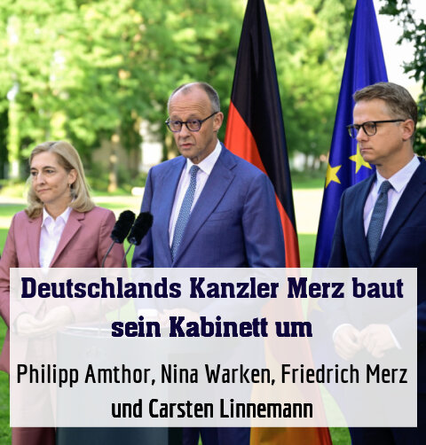 Philipp Amthor, Nina Warken, Friedrich Merz und Carsten Linnemann