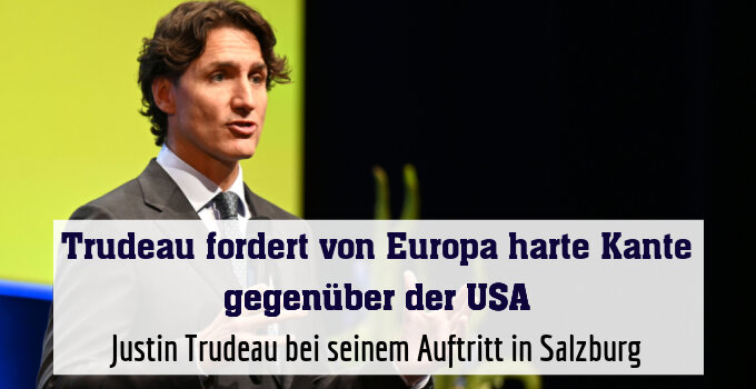 Justin Trudeau bei seinem Auftritt in Salzburg
