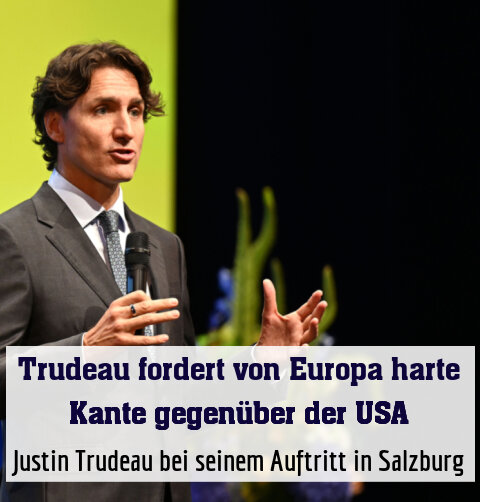 Justin Trudeau bei seinem Auftritt in Salzburg