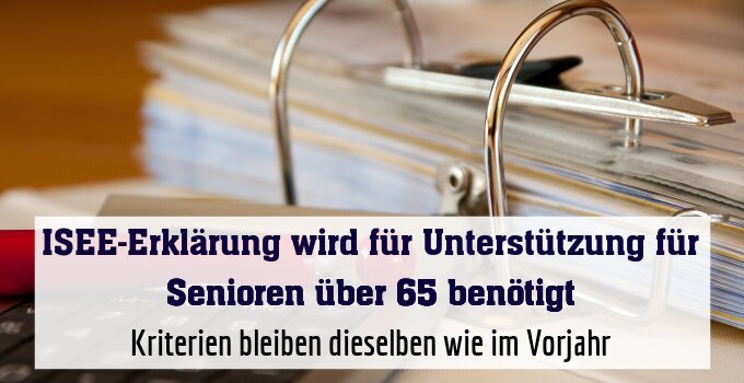 Kriterien bleiben dieselben wie im Vorjahr