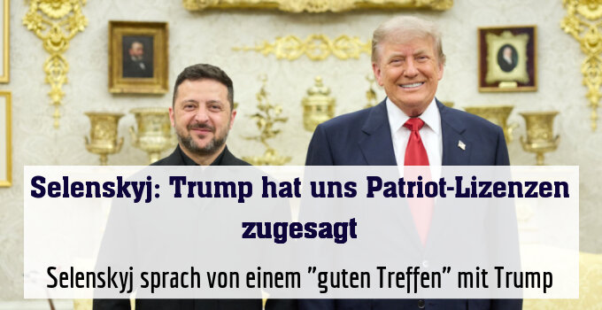 Selenskyj sprach von einem "guten Treffen" mit Trump