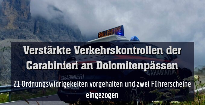 21 Ordnungswidrigekeiten vorgehalten und zwei Führerscheine eingezogen