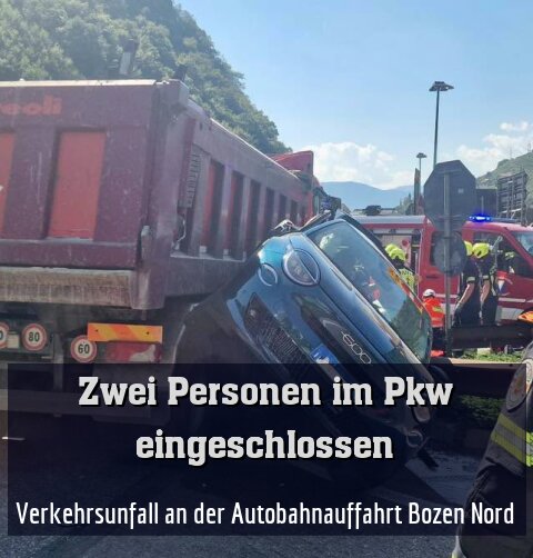 Verkehrsunfall an der Autobahnauffahrt Bozen Nord