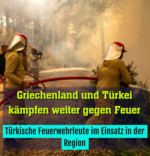 Türkische Feuerwehrleute im Einsatz in der Region