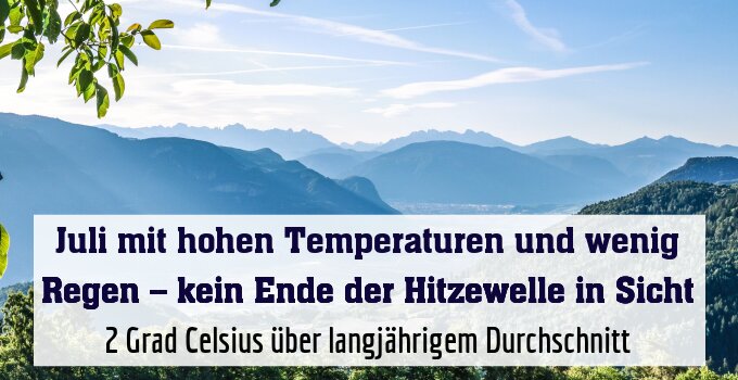 2 Grad Celsius über langjährigem Durchschnitt