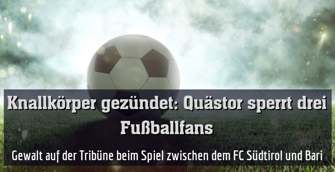 Gewalt auf der Tribüne beim Spiel zwischen dem FC Südtirol und Bari