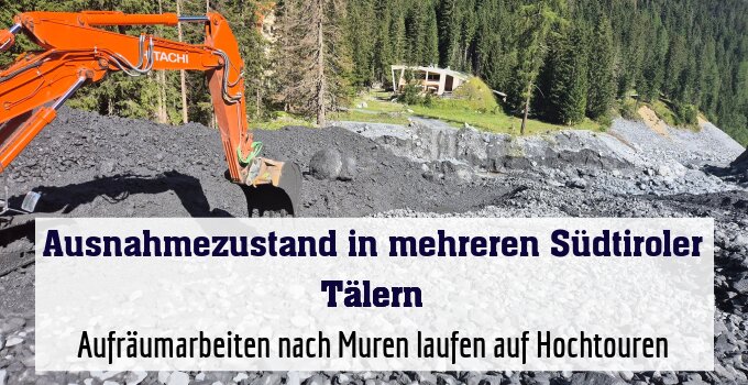 Aufräumarbeiten nach Muren laufen auf Hochtouren