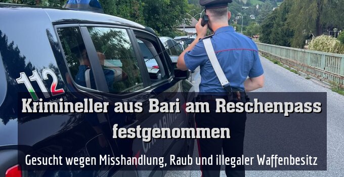 Gesucht wegen Misshandlung, Raub und illegaler Waffenbesitz