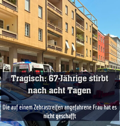 Die auf einem Zebrastreifen angefahrene Frau hat es nicht geschafft