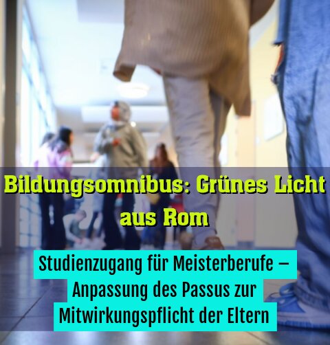 Studienzugang für Meisterberufe – Anpassung des Passus zur Mitwirkungspflicht der Eltern
