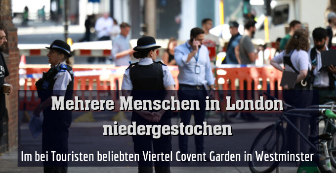 Einsatzkräfte am Tatort in der Londoner Innenstadt
