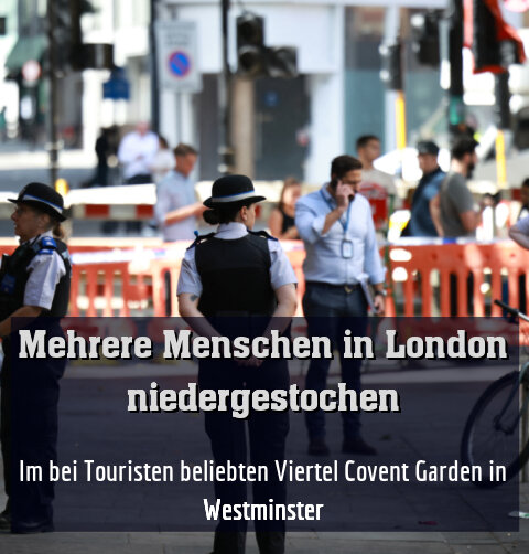 Einsatzkräfte am Tatort in der Londoner Innenstadt