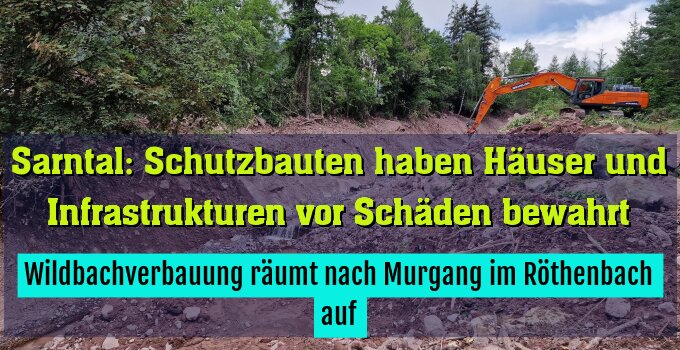 Wildbachverbauung räumt nach Murgang im Röthenbach auf
