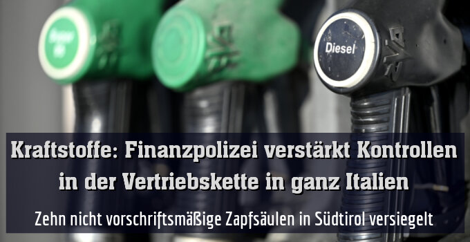 Zehn nicht vorschriftsmäßige Zapfsäulen in Südtirol versiegelt
