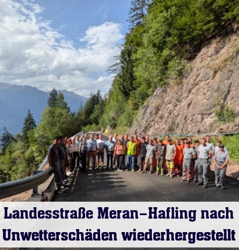 Seit Montag 18.00 Uhr ist die Straße Meran-Hafling wieder beidseitig befahrbar