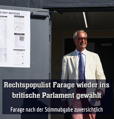 Farage nach der Stimmabgabe zuversichtlich