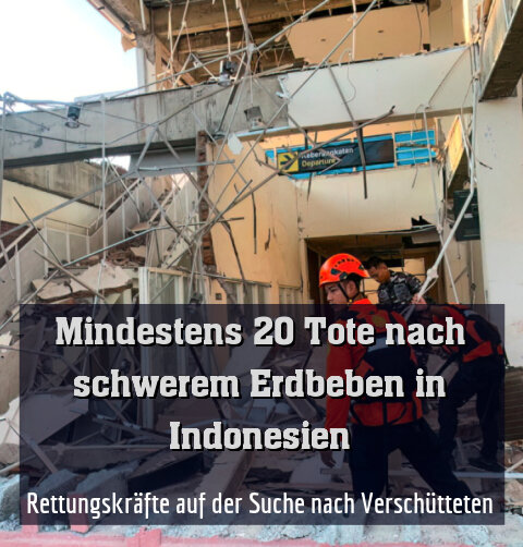 Rettungskräfte auf der Suche nach Verschütteten